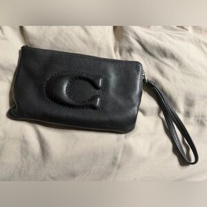 Coach Black Leather Wristlet